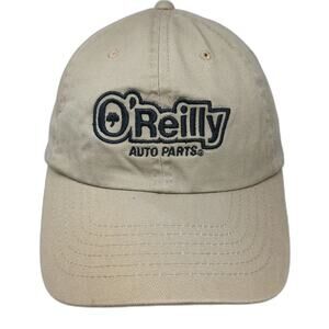 O'Reilly Auto Parts Baseball Cap Beige One Size Adjustable Strap Embroidered Hat